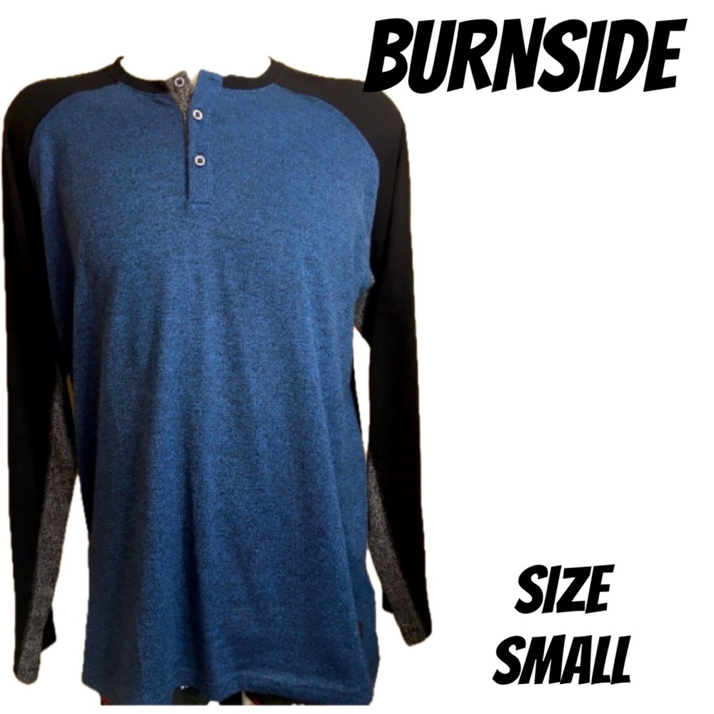 NEW BURNSIDE LONG SLEEVE BASEBALL T-SHIRT SIZE SMALL